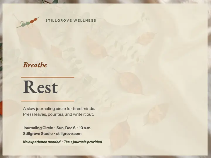Stillgrove rest journaling circle slide: journaling workshop slide template