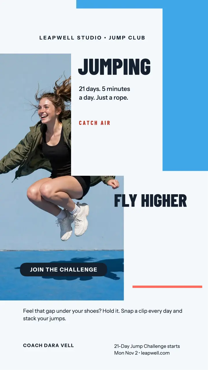Leapwell jump challenge sky story template
