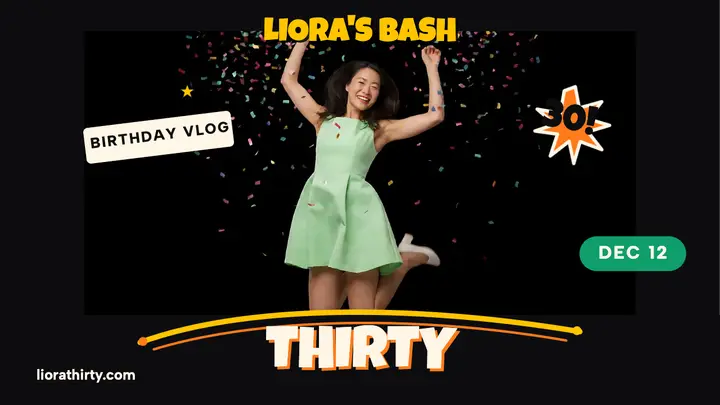 Liora's thirtieth birthday bash thumbnail template