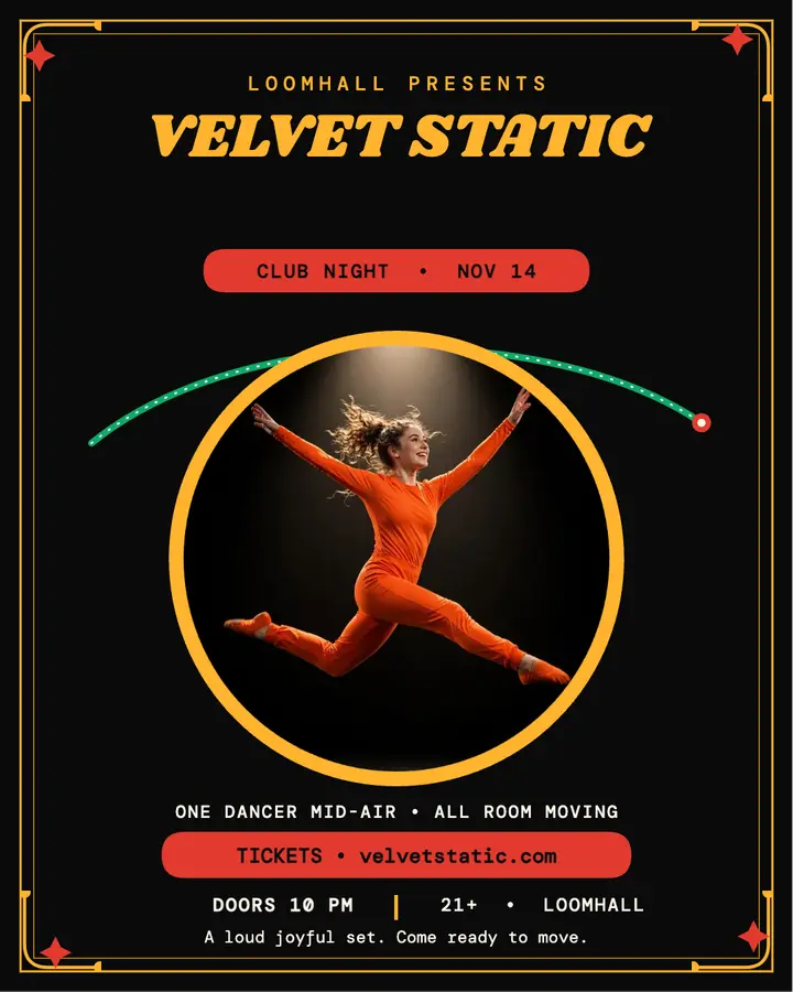 Velvet Static club night dancer post template