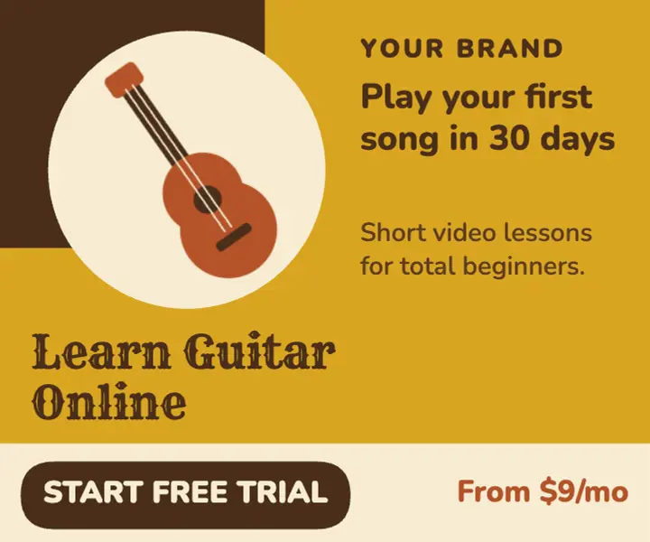 Learn guitar online ad template