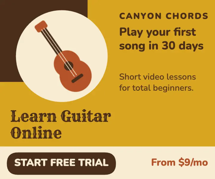 Learn guitar online ad template