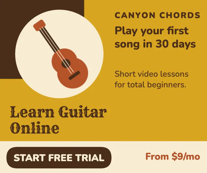Learn guitar online ad template