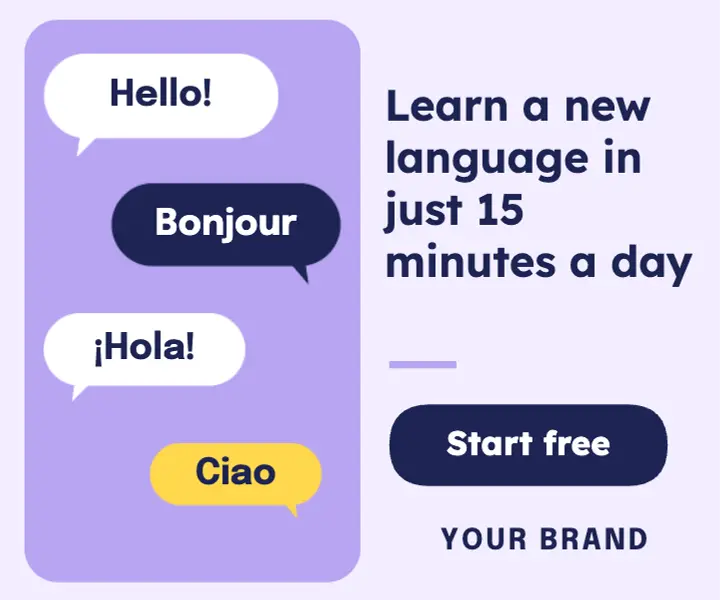 Learn a language speech bubble ad template