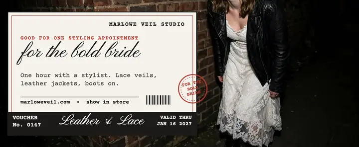 Marlowe Veil leather and lace voucher template