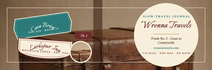 Wrenna Travels leather trunk header template