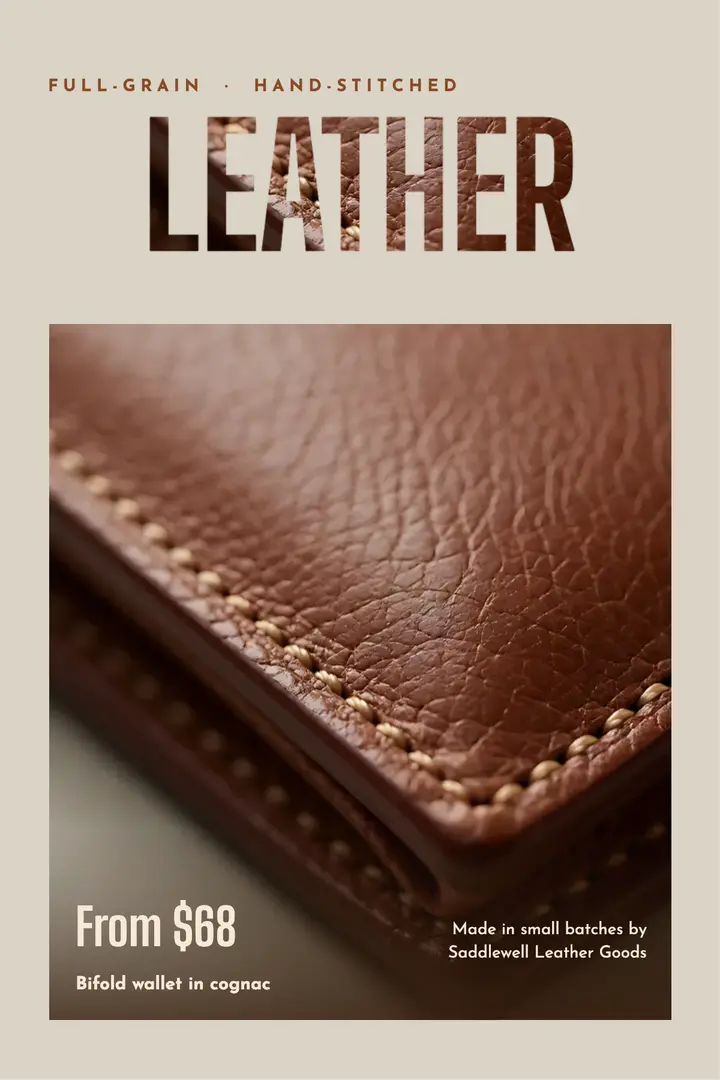Saddlewell leather wallet poster template