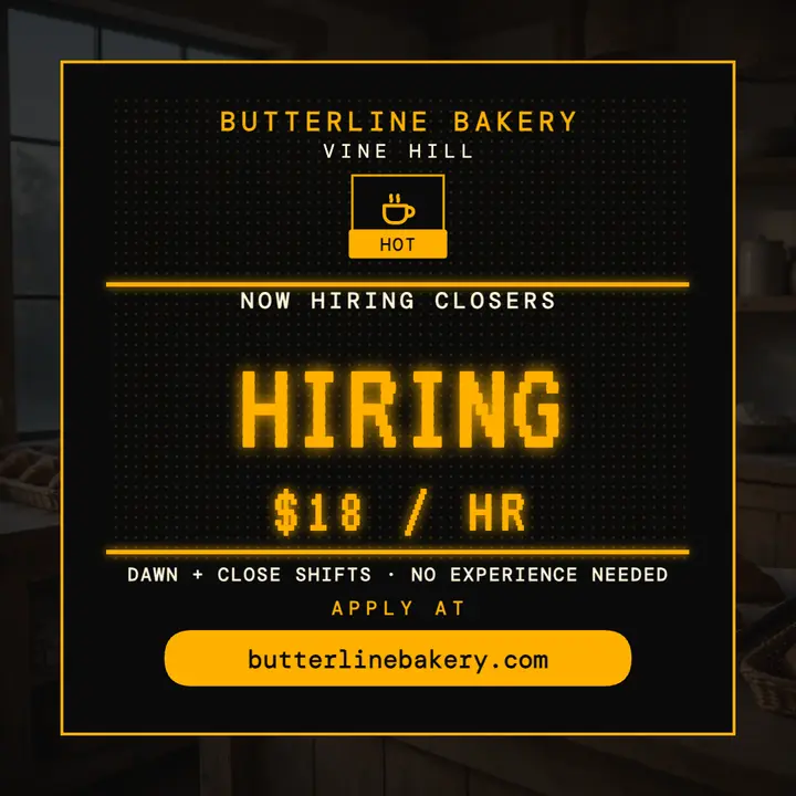 Butterline Bakery LED hiring post template
