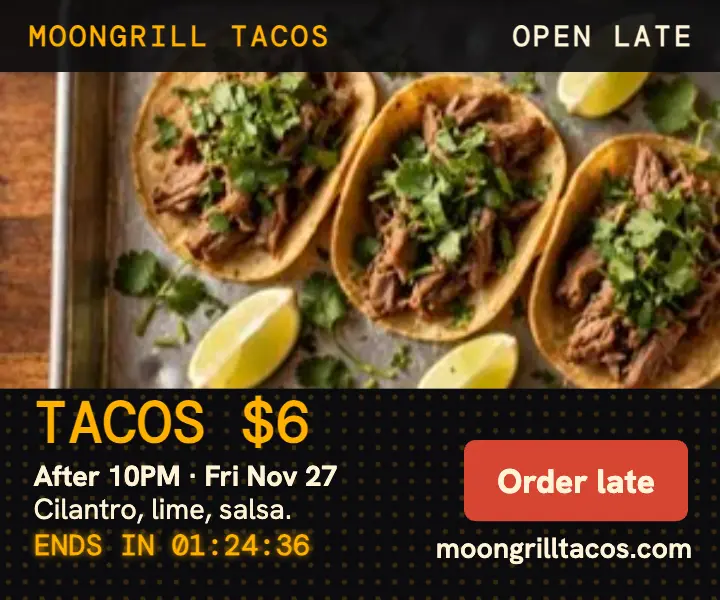 Moongrill late tacos LED ad template