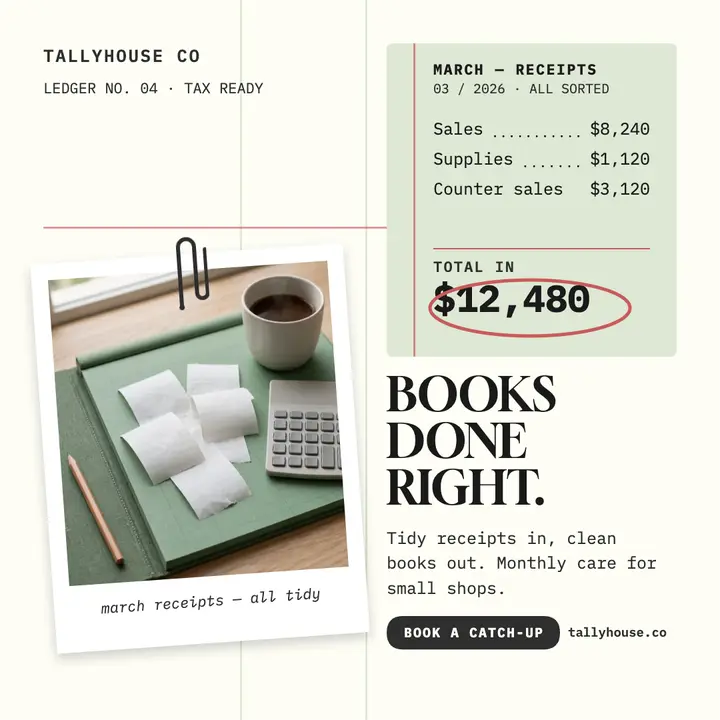 Tallyhouse books done right ledger post template