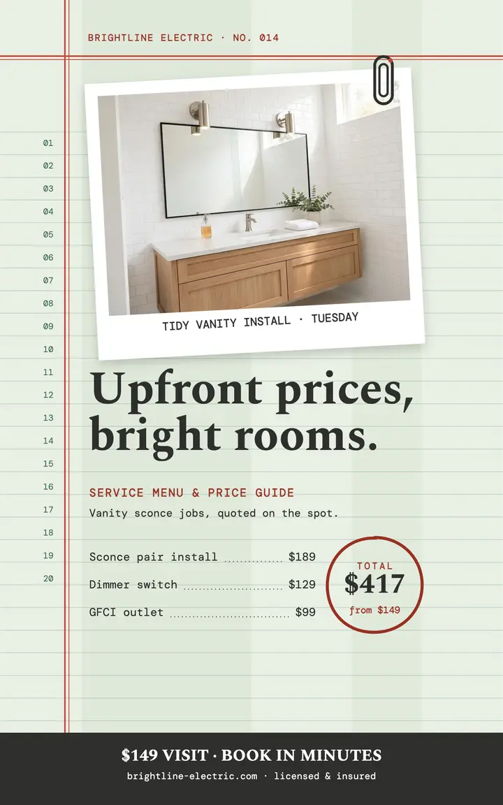 Brightline Electric price book cover template