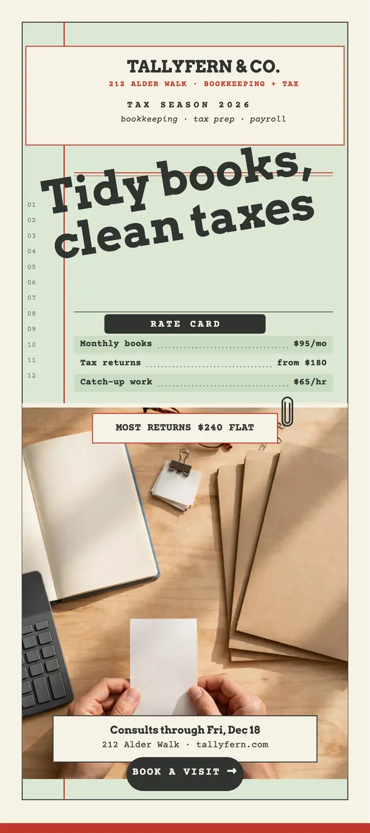 Tallyfern tax studio ledger rate card template
