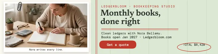 Ledgerbloom bookkeeping LinkedIn banner template
