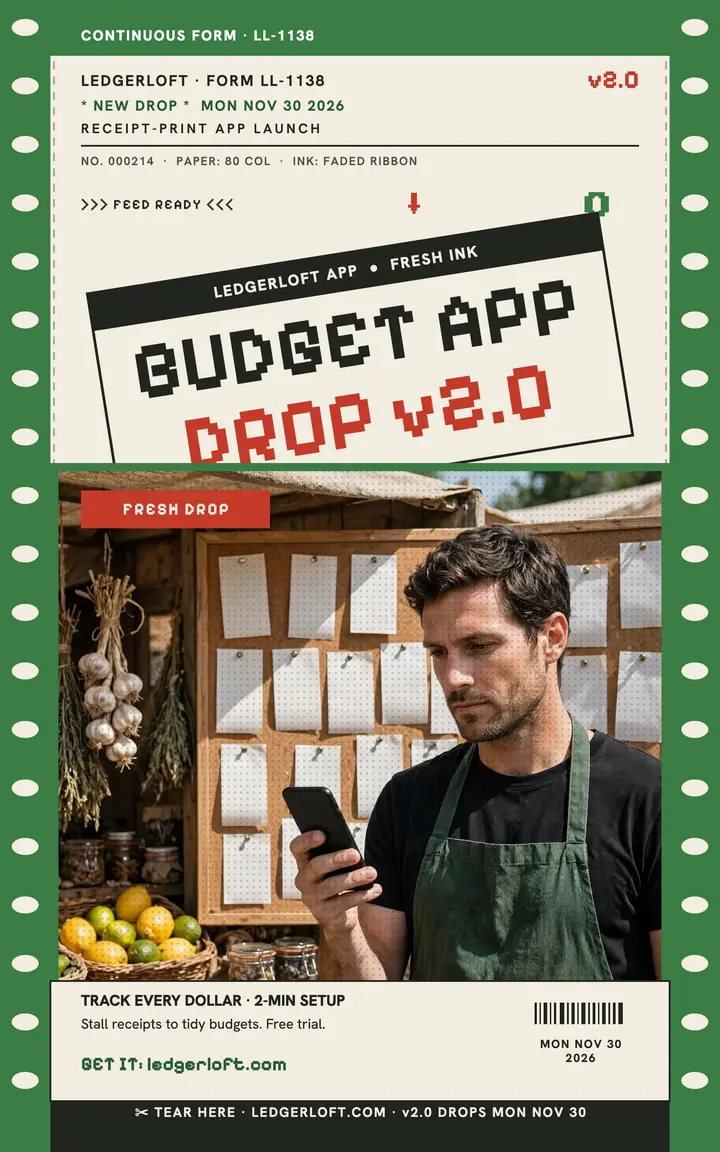 Ledgerloft budget app drop cover template
