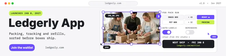 Ledgerly app launch banner: app launch banner template