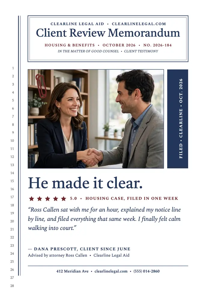 Clearline Legal Aid review flyer template