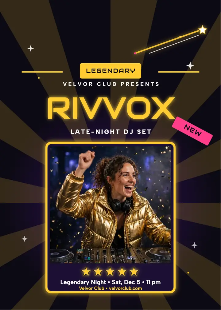 Rivvox legendary DJ night invite template
