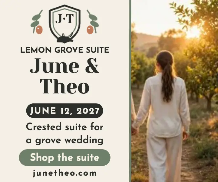 June and Theo lemon grove crest ad template