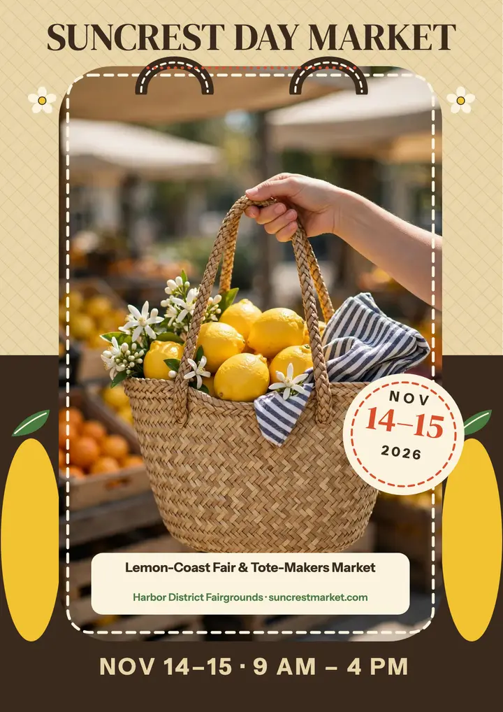 Suncrest lemon market tote fair flyer template