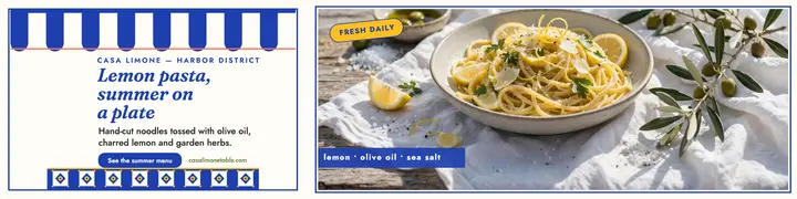 Casa Limone lemon pasta banner template