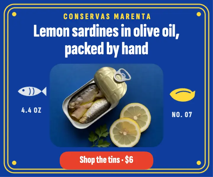 Lemon sardines ad, tinned-fish label template