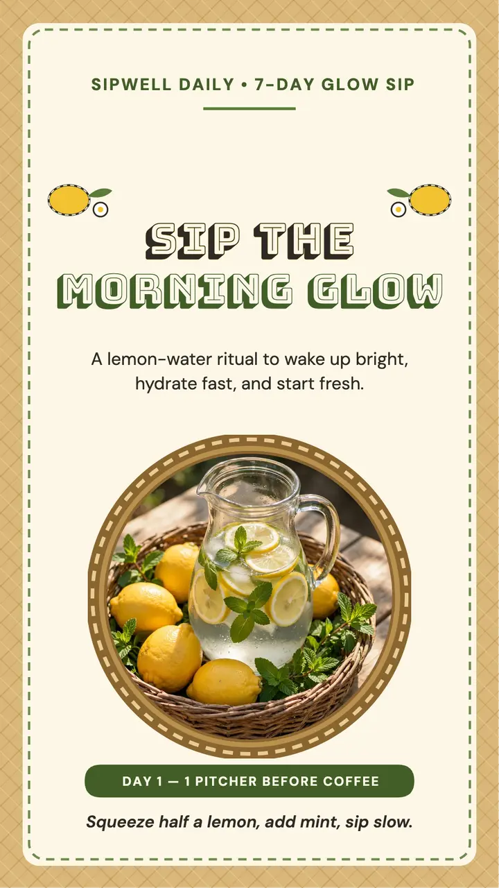 Sipwell Daily lemon sip glow story template