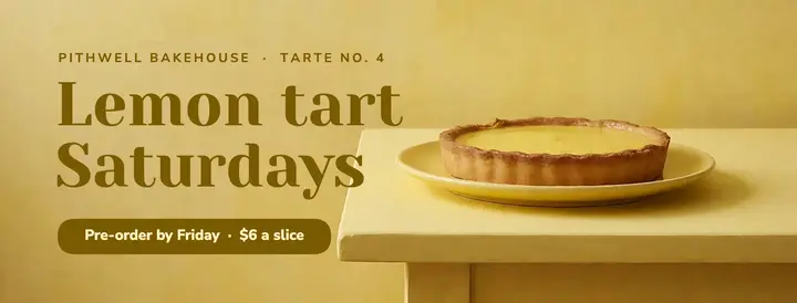 Lemon tart bakery cover, color drench: bakery facebook cover lemon tart template