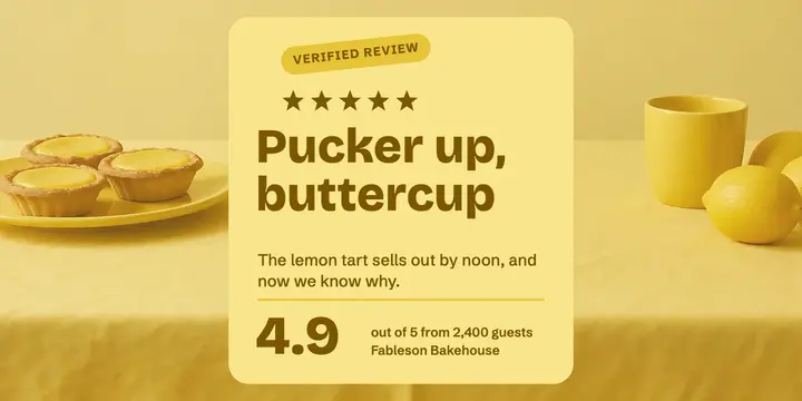 Bakery customer review X post, color drench template