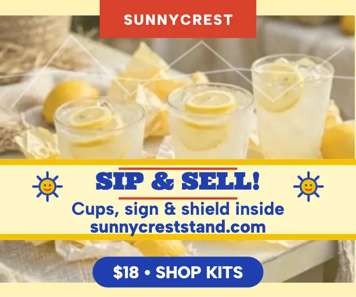 Sunnycrest lemonade stand kit ad template