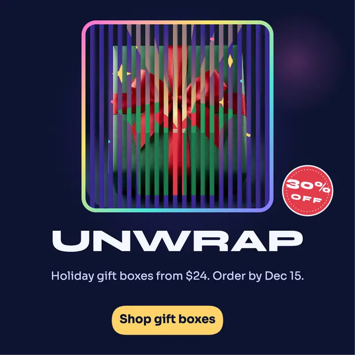 Unwrap holiday gift box lenticular post template