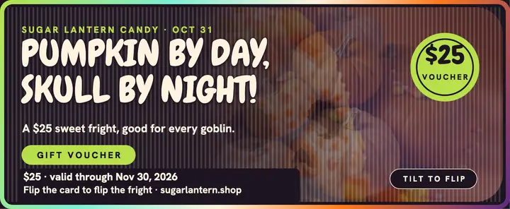Sugar Lantern Halloween flip voucher template