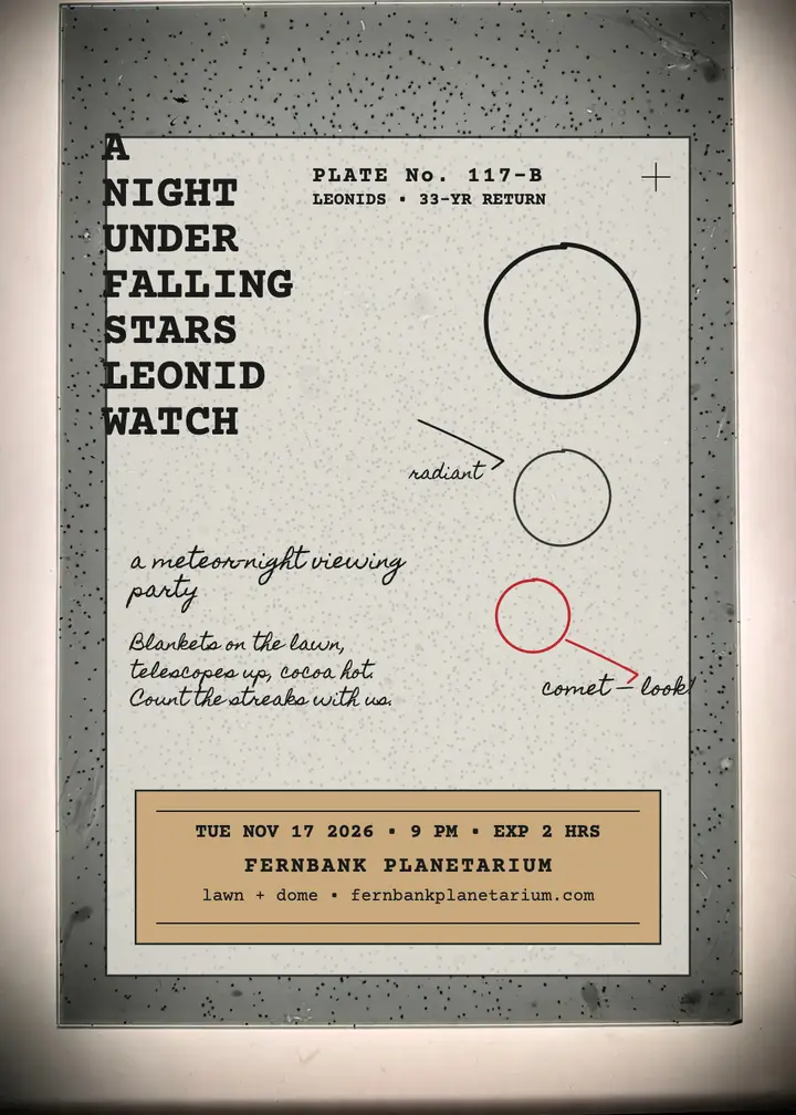 Fernbank Planetarium Leonid watch invitation template