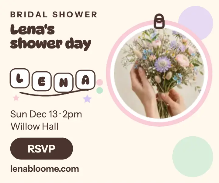 Lena Bloome bridal shower bead ad: bridal shower ad template