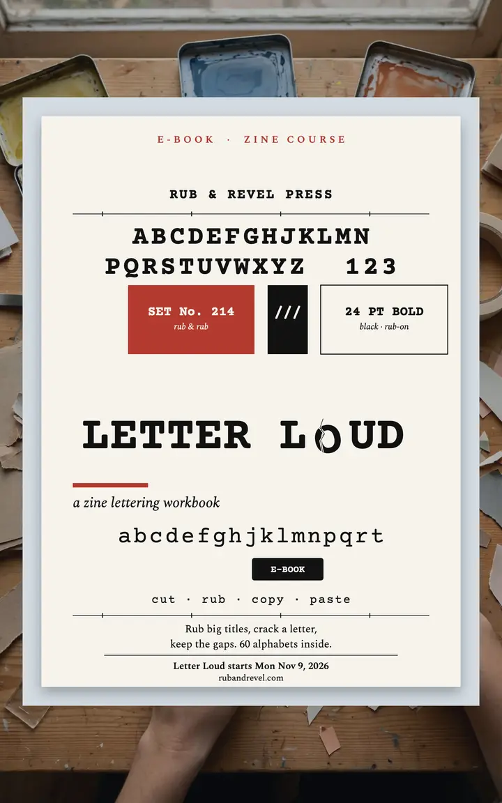 Letter Loud zine lettering workshop e-book: zine workshop e-book template