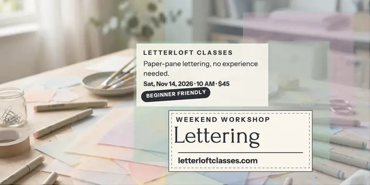 Letterloft paper panes lettering workshop post template