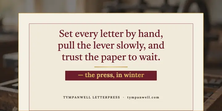 Tympanwell letterpress maxim quote post: letterpress quote post template