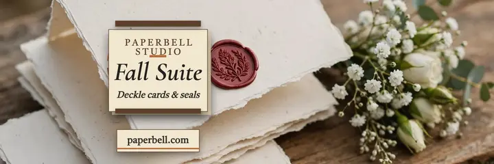 Paperbell Fall Suite letter-rack header: wedding invitation header template