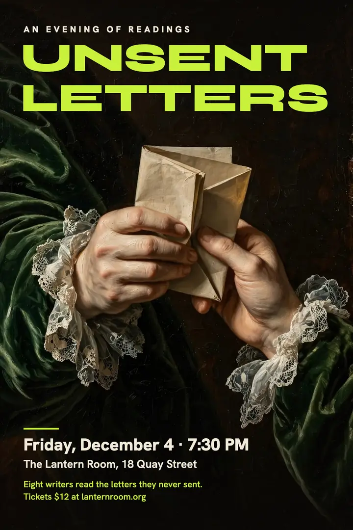 Unsent Letters reading night poster template