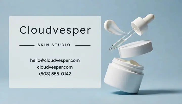 Cloudvesper skin studio business card: skincare business card template