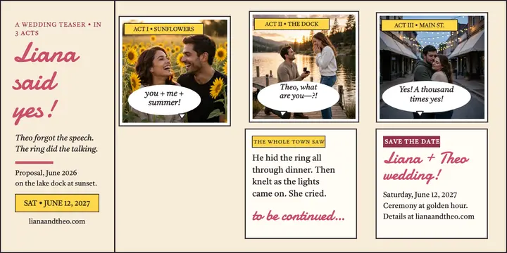 Liana and Theo fotonovela teaser template