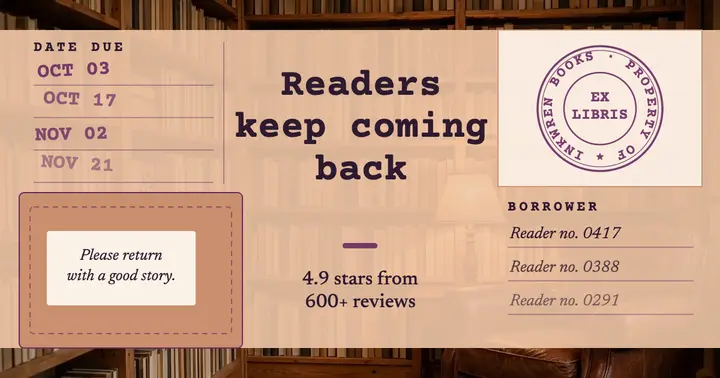 Inkwren Books review post, library checkout card template