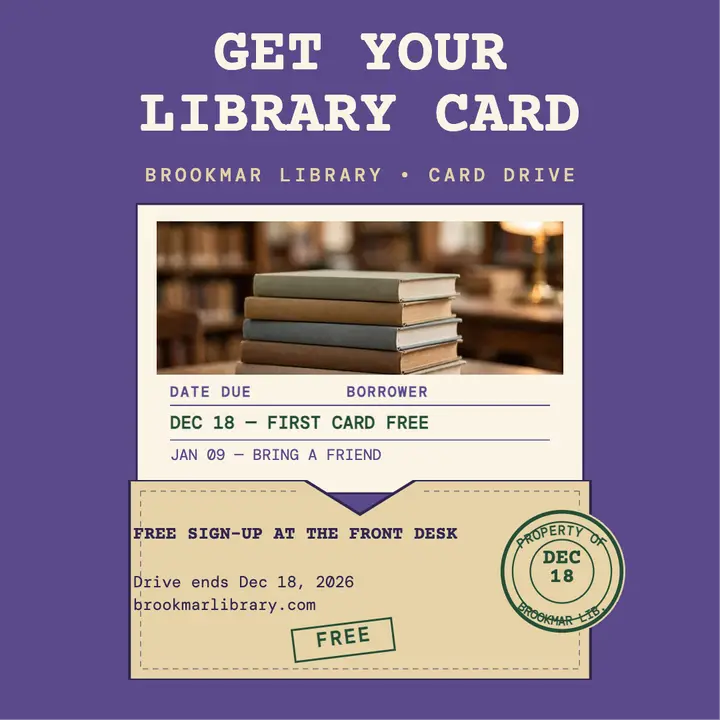 Brookmar Library card drive post template