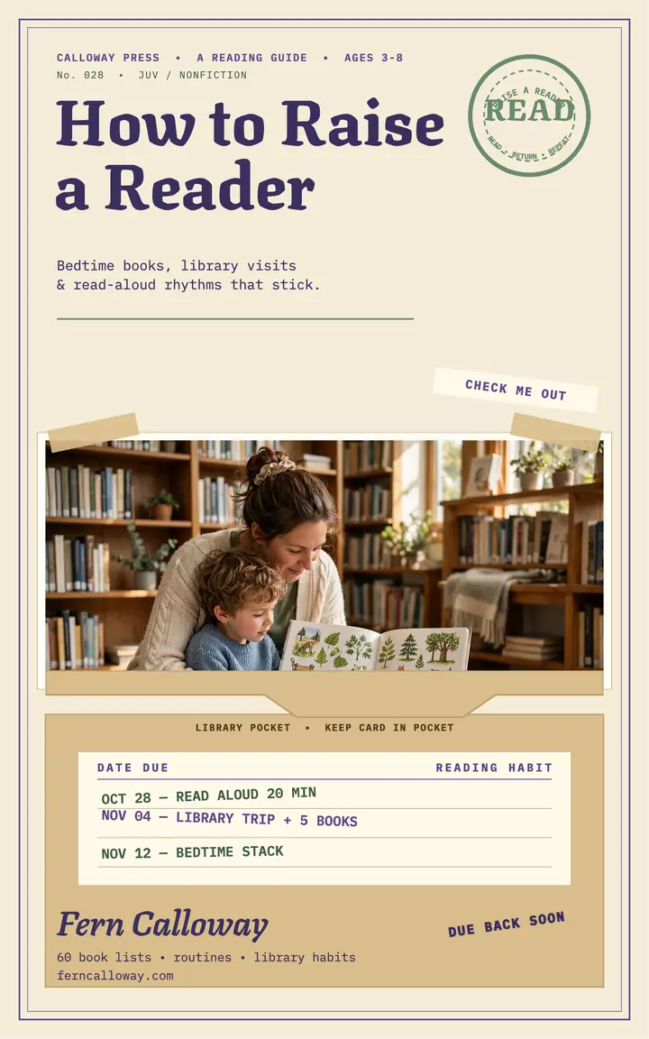 How to Raise a Reader library card cover template