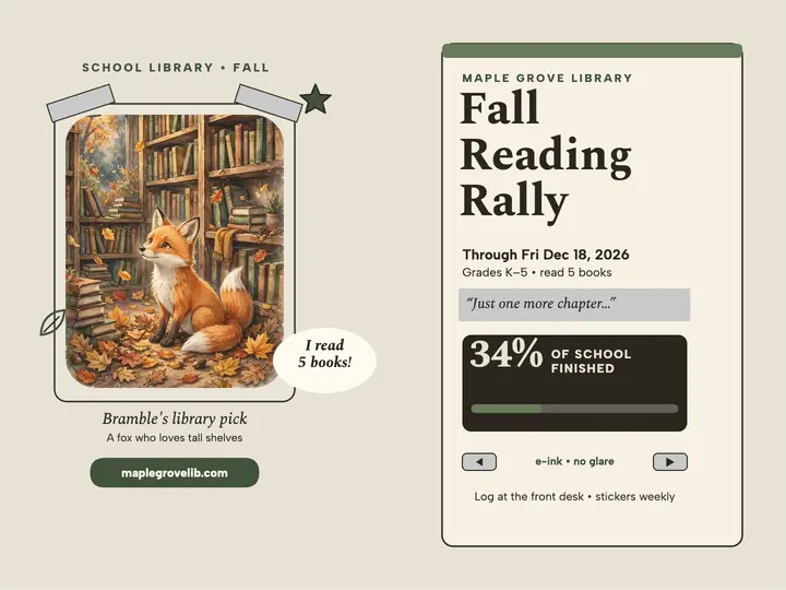 Maple Grove fall reading rally slide template