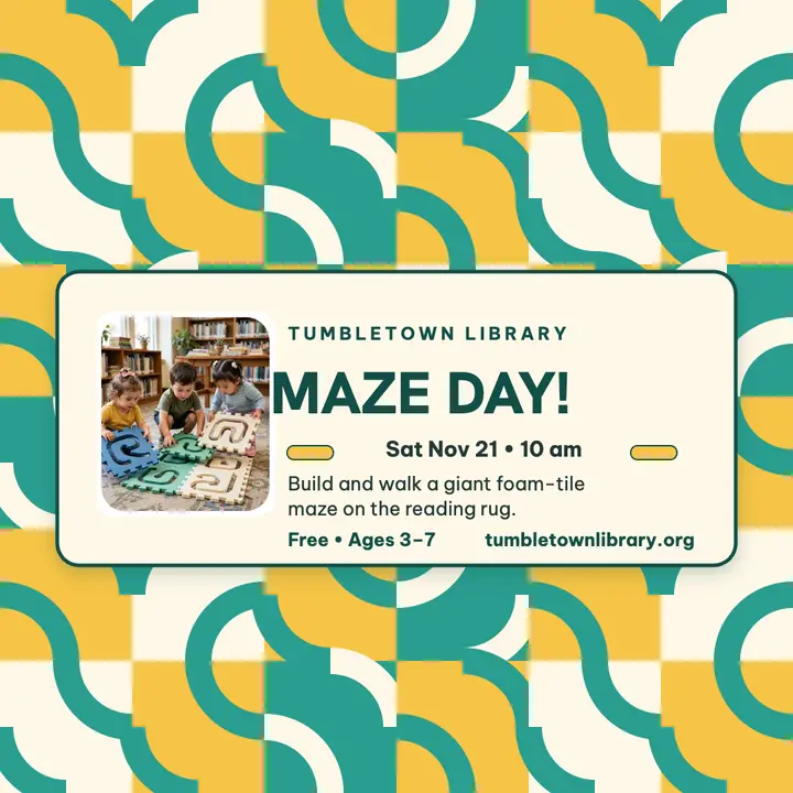 Tumbletown Library maze game day post template