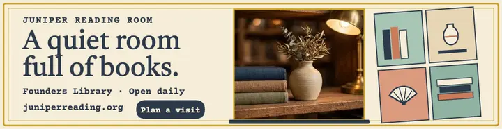 Juniper Reading Room billboard, bookshelf template