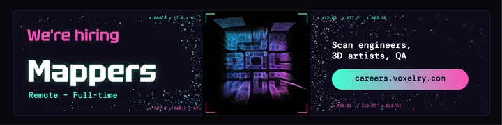 Voxelry mapper hiring banner, point cloud: hiring linkedin banner template