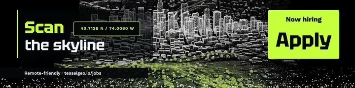 Tessel Geodesy hiring banner, point cloud template