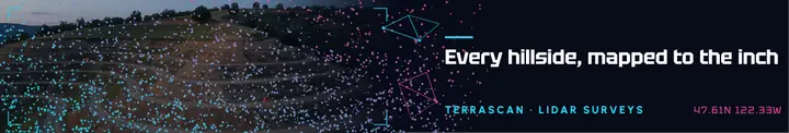 Terrascan LiDAR survey LinkedIn cover, point cloud template