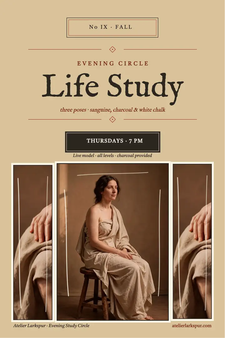 Atelier Larkspur life study poster template